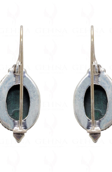 Malachite Oval Shaped Gemstone Studded 925 Sterling Silver Earrings SE04-1027