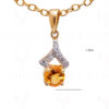 Citrine Gemstone Studded 925 Sterling Silver Pendant & Earring Set SP04-1027