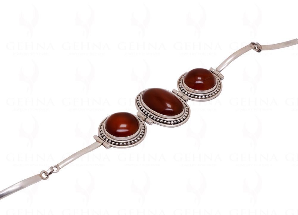 Amazon.com: Sterling Silver Oval Carnelian Stone Link Bracelet Toggle  Clasp, 11/16 inch Wide, 7.5 inch: Clothing, Shoes & Jewelry
