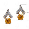Citrine Gemstone Studded 925 Sterling Silver Pendant & Earring Set SP04-1027