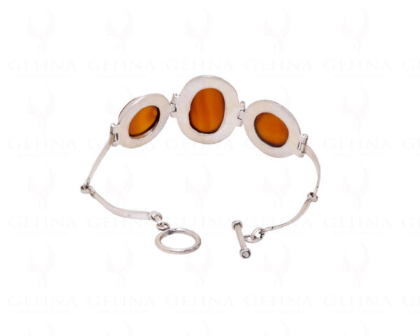 Carnelian Gemstone Studded 925 Sterling Solid Silver Bracelet Sb1027