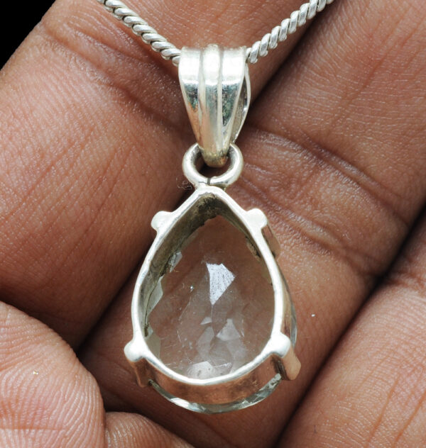 Green Amethyst Pear Shape Gemstone Studded 925 Sterling Silver Pendant Sp031027