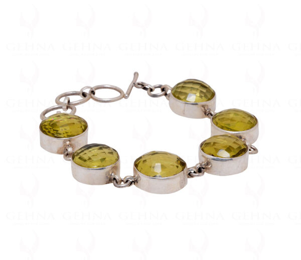 Lemon Topaz Gemstone Studded 925 Sterling Solid Silver Bracelet Sb1028
