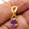 Amethyst Gemstone Studded 925 Sterling Silver Pendant & Earring Set SP04-1028