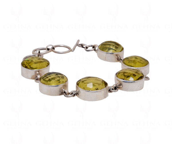 Lemon Topaz Gemstone Studded 925 Sterling Solid Silver Bracelet Sb1028