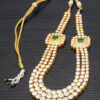 Green Jade & White Sapphire Gemstone Necklace In .925 Sterling Silver SN-1028