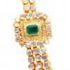 Green Jade & White Sapphire Gemstone Necklace In .925 Sterling Silver SN-1028