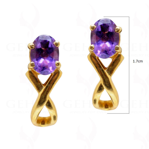 Amethyst Gemstone Studded 925 Sterling Silver Pendant & Earring Set SP04-1028