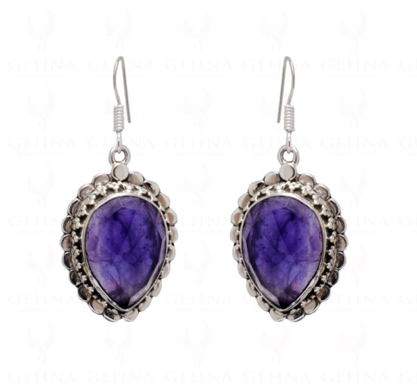 Amethyst Pear Shaped Gemstone Studded 925 Sterling Silver Earrings SE04-1029