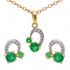 T-Savorite & Topaz Gemstone 925 Sterling Silver Pendant & Earring Set SP04-1029