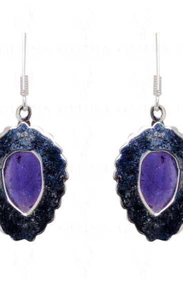 Amethyst Pear Shaped Gemstone Studded 925 Sterling Silver Earrings SE04-1029