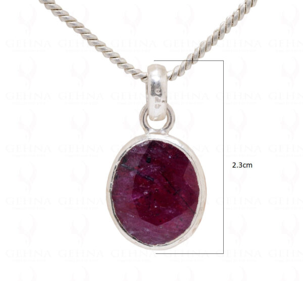 Ruby Oval Shape Gemstone 925 Silver Pendant SP02-1029