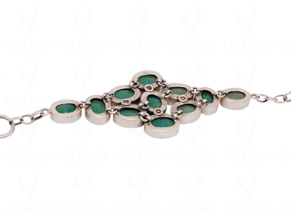 Emerald Gemstone Studded 925 Sterling Solid Silver Bracelet Sb1029