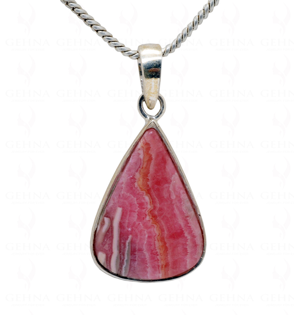 Rhodochrosite Pear Shape Gemstone 925 Silver Pendant SP02-1030