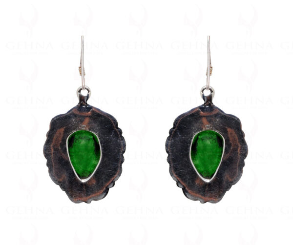 Green Onyx Pear Shaped Gemstone Studded 925 Sterling Silver Earrings SE04-1030