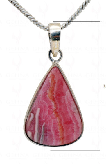 Rhodochrosite Pear Shape Gemstone 925 Silver Pendant SP02-1030