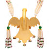 Pearl, Emerald, Ruby & Sapphire Studded Eagle Shaped Necklace In Silver SN-1030