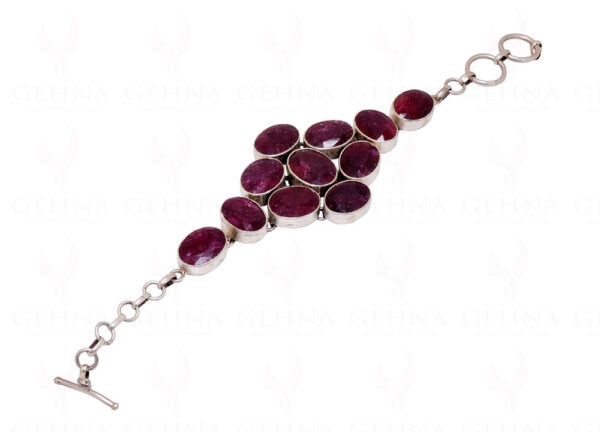 Ruby Gemstone Studded 925 Sterling Solid Silver Bracelet Sb1031