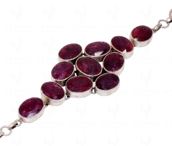 Ruby Gemstone Studded 925 Sterling Solid Silver Bracelet Sb1031