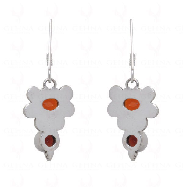 Carnelian & Red Garnet Gemstone Studded 925 Sterling Silver Earrings SE04-1031