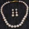 Stylish Topaz Round Shaped Gemstone Studded Necklace Set In 925 Silver SN-1031