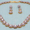 Stylish Topaz Round Shaped Gemstone Studded Necklace Set In 925 Silver SN-1031
