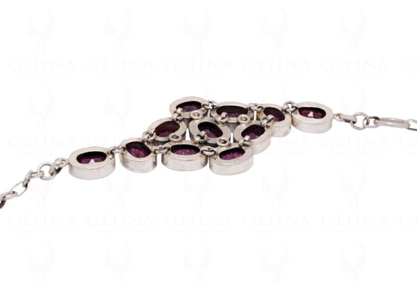 Ruby Gemstone Studded 925 Sterling Solid Silver Bracelet Sb1031