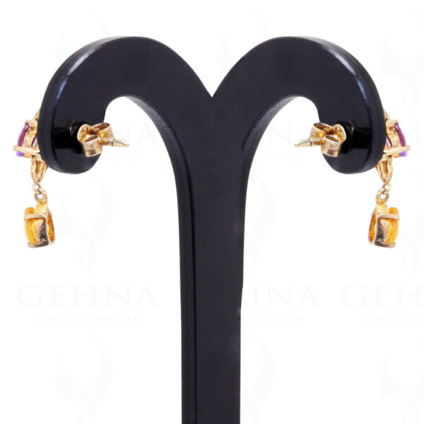 Amethyst & Topaz Gemstone 925 Sterling Sillver Pendant & Earring Set SP04-1031