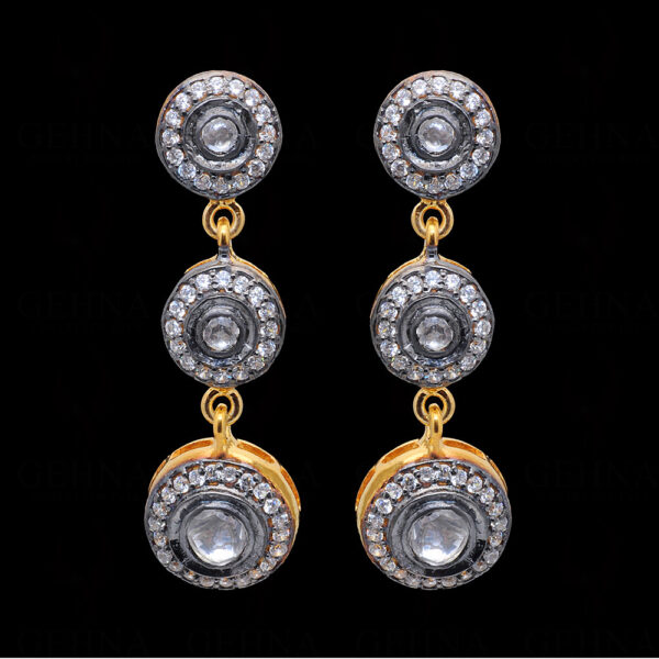 Stylish Topaz Round Shaped Gemstone Studded Necklace Set In 925 Silver SN-1031