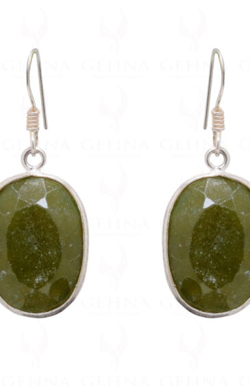 Peridot Oval Shaped Gemstone Studded 925 Sterling Silver Earrings SE04-1032