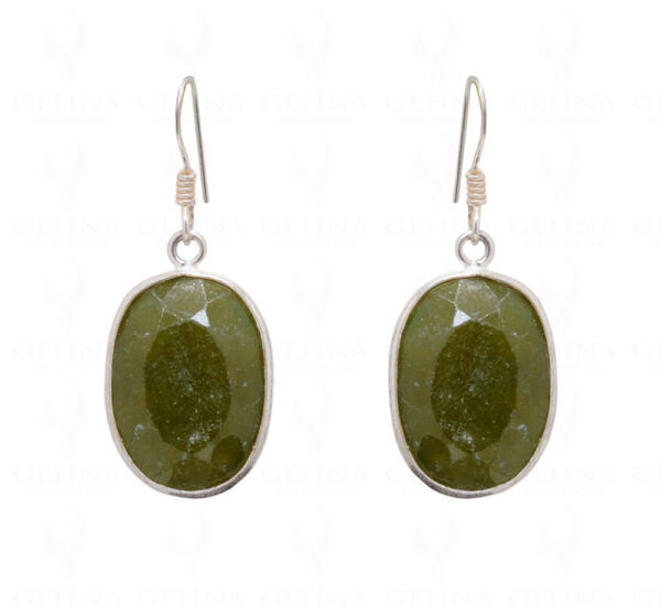 Peridot Oval Shaped Gemstone Studded 925 Sterling Silver Earrings SE04-1032