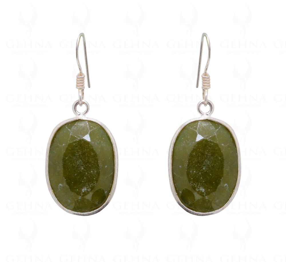 Peridot Oval Shaped Gemstone Studded 925 Sterling Silver Earrings SE04-1032