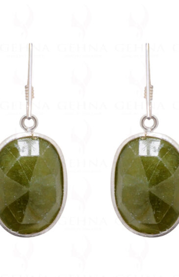 Peridot Oval Shaped Gemstone Studded 925 Sterling Silver Earrings SE04-1032