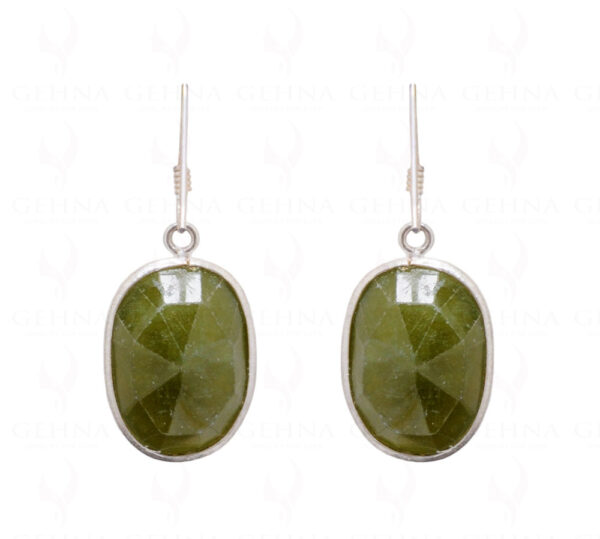 Peridot Oval Shaped Gemstone Studded 925 Sterling Silver Earrings SE04-1032