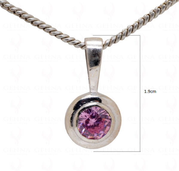 Kunzite Diamond Cut Round Gemstone 925 Silver Pendant SP02-1032