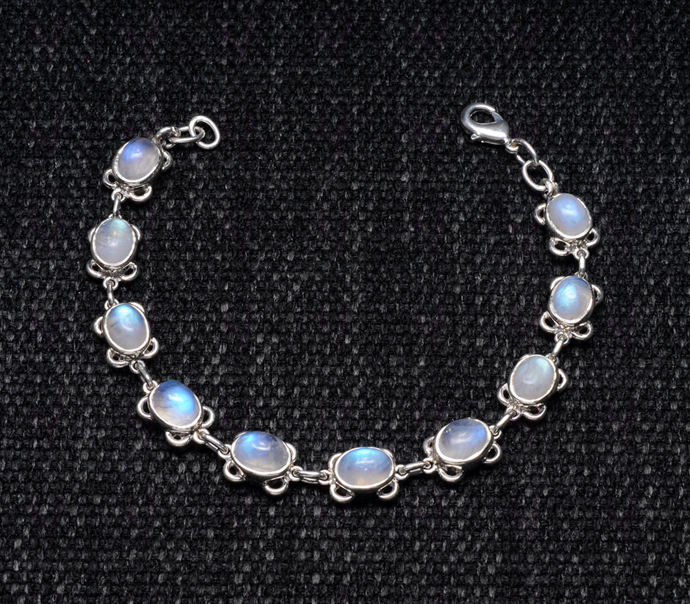 Rainbow Moonstone, Clear Quartz & Pearl Bracelet - No. 300 - Yatzuri