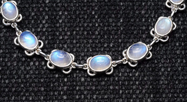 Rainbow Moonstone Gemstone Studded 925 Sterling Solid Silver Bracelet Sb1032