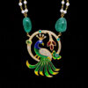 Emerald, Garnet & Topaz Studded Peacock Shape Necklace Set In 925 Silver SN-1032