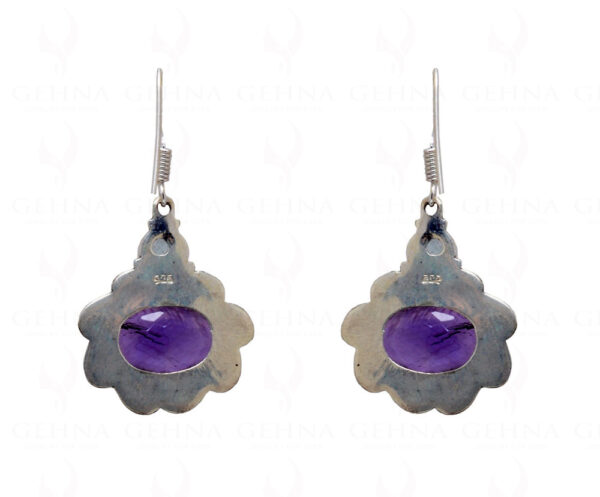 Aquamarine & Amethyst Gemstone Studded 925 Sterling Silver Earrings SE04-1033