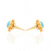 Turquoise & Topaz Gemstone Studded Flower Shaped Necklace Set In Silver SN-1033
