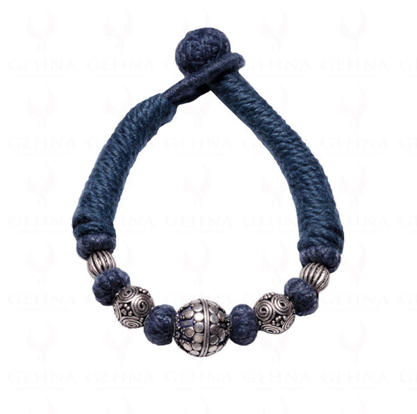 925 Sterling Solid Silver Oxidized Bead Bracelet Sb1034