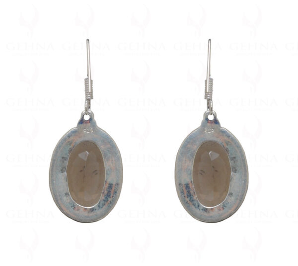 Smoky Quartz Oval Shaped Gemstone Studded 925 Sterling Silver Earrings SE04-1034