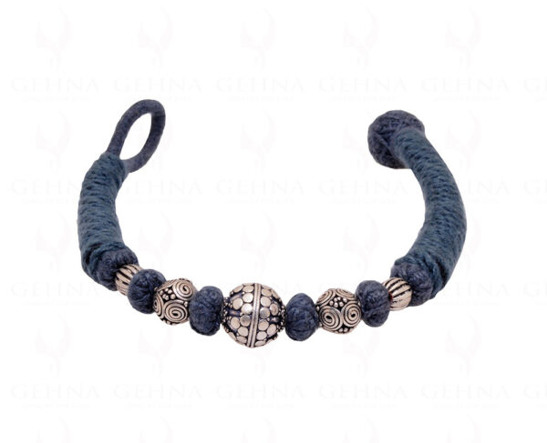 925 Sterling Solid Silver Oxidized Bead Bracelet Sb1034