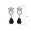 Black Spinel & Topaz Gemstone Studded 925 Sterling Silver Pendant Set SP04-1034