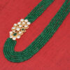 Emerald & White Sapphire Pendant With 6 Rows Emerald Faceted Beads SN-1034