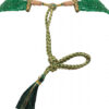Emerald & White Sapphire Pendant With 6 Rows Emerald Faceted Beads SN-1034