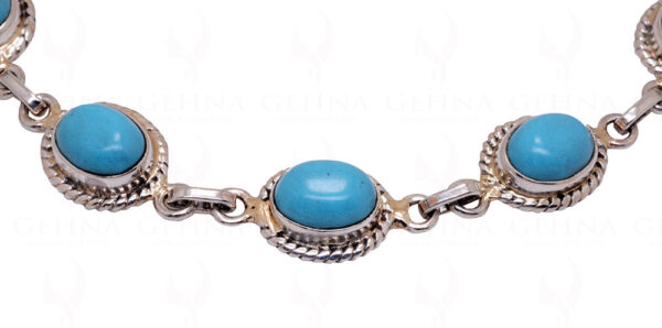 Turquoise Gemstone Studded 925 Sterling Solid Silver Bracelet Sb1035