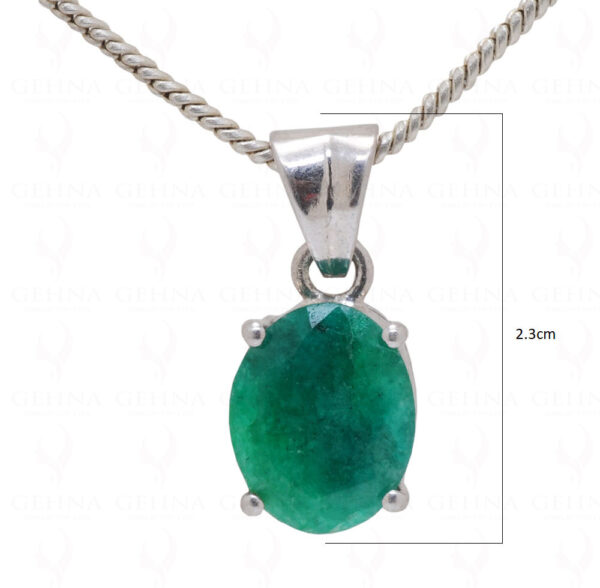 Emerald Oval Shape Gemstone 925 Silver Pendant SP02-1035