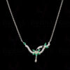Emerald & Topaz Gemstone Studded 925 Sterling Silver Pendant Set SP04-1035