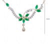 Emerald & Topaz Gemstone Studded 925 Sterling Silver Pendant Set SP04-1035